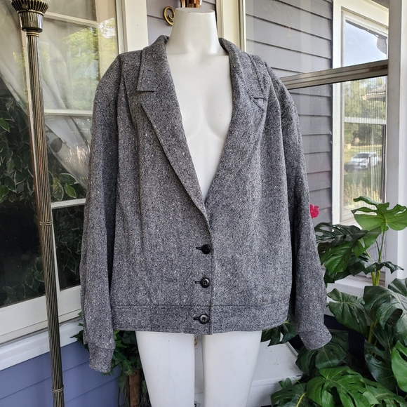 Pendleton Vintage Virgin Wool Tweed Bomber Jacket Size 20W - Picture 12 of 13